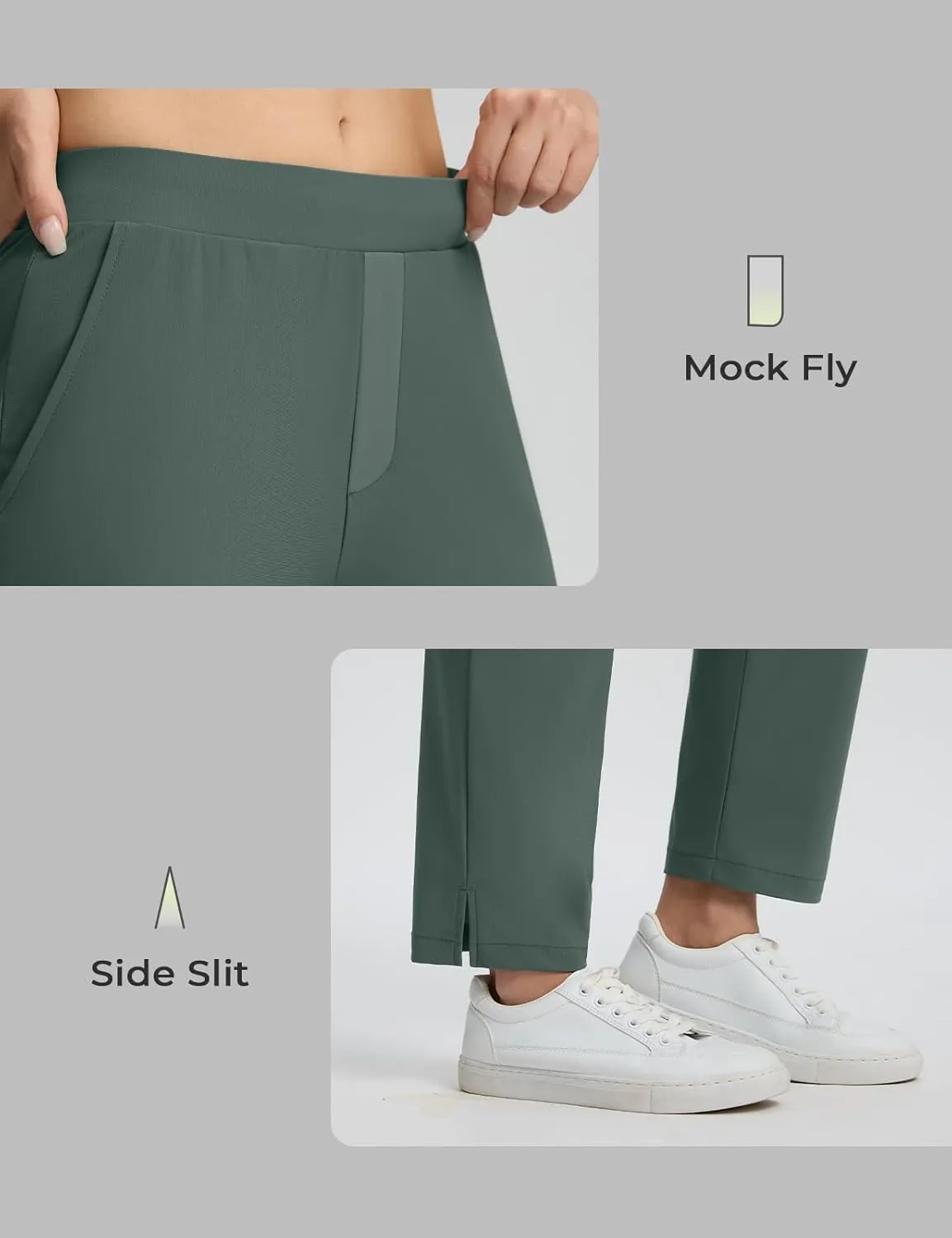 Seamaid Womens Golf Pants Lightweight Casual Travel Pants with Zipper Pockets Stretchy Work Business