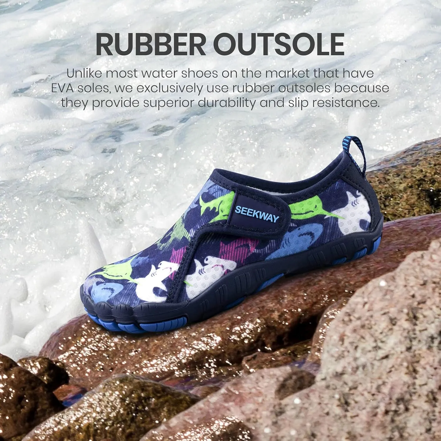 SEEKWAY Barefoot Water Shoes for Kids - Wide Toe Box and Quick-Dry Sand Shoes Toddler for Hiking Swim Beach Pool Kayak Sport Accessories, Camping Essentials Non-Slip for Boys Girls Sizes