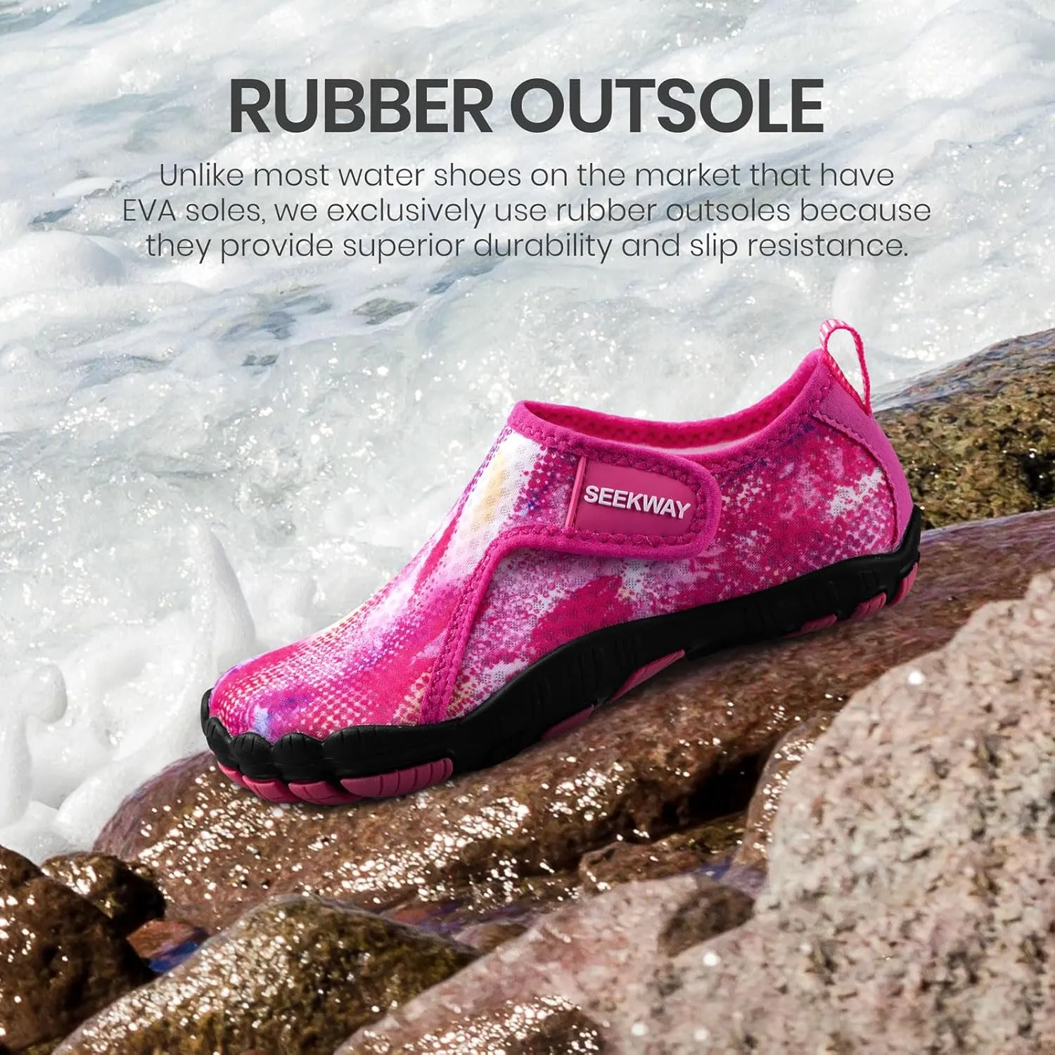 SEEKWAY Barefoot Water Shoes for Kids - Wide Toe Box and Quick-Dry Sand Shoes Toddler for Hiking Swim Beach Pool Kayak Sport Accessories, Camping Essentials Non-Slip for Boys Girls Sizes