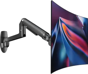 Single Monitor Wall Mount for Flat or Curved Screens up to 38" Within 25 lbs, Full Motion Adjustable Monitor Arm with Cable Management, VESA 75x75/100x100mm, Black
