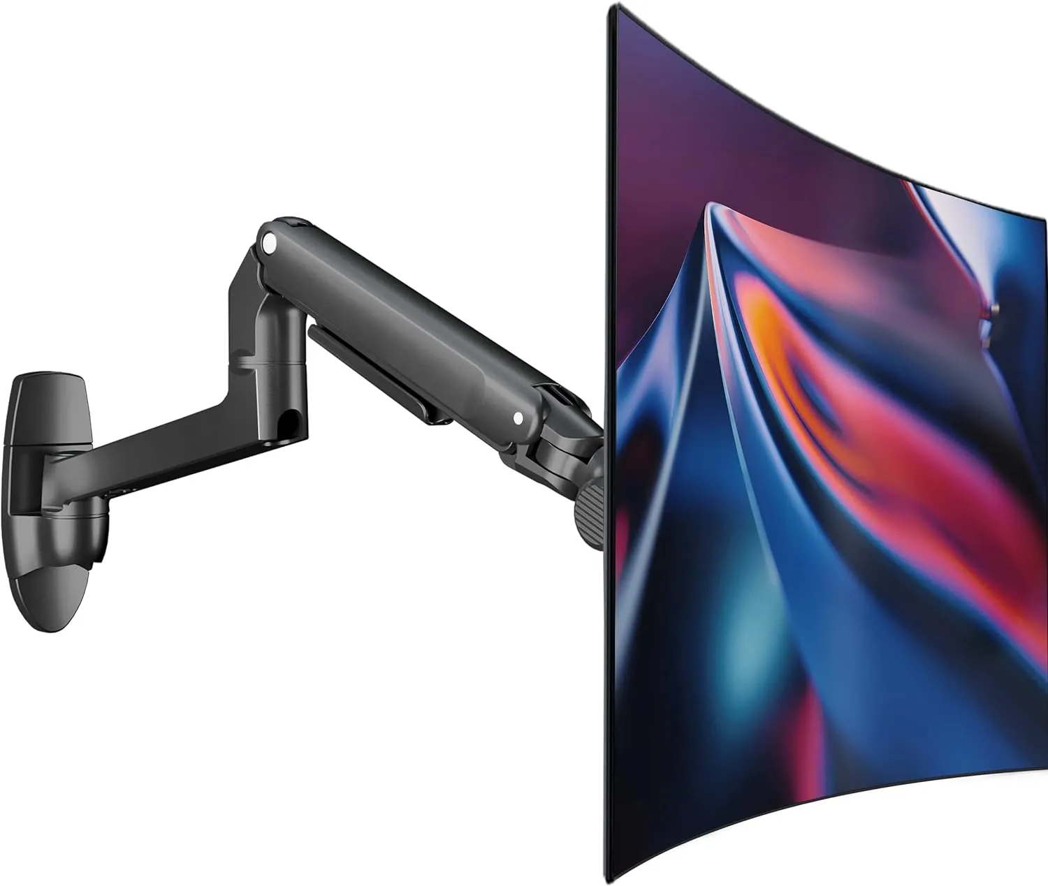Single Monitor Wall Mount for Flat or Curved Screens up to 38" Within 25 lbs, Full Motion Adjustable Monitor Arm with Cable Management, VESA 75x75/100x100mm, Black