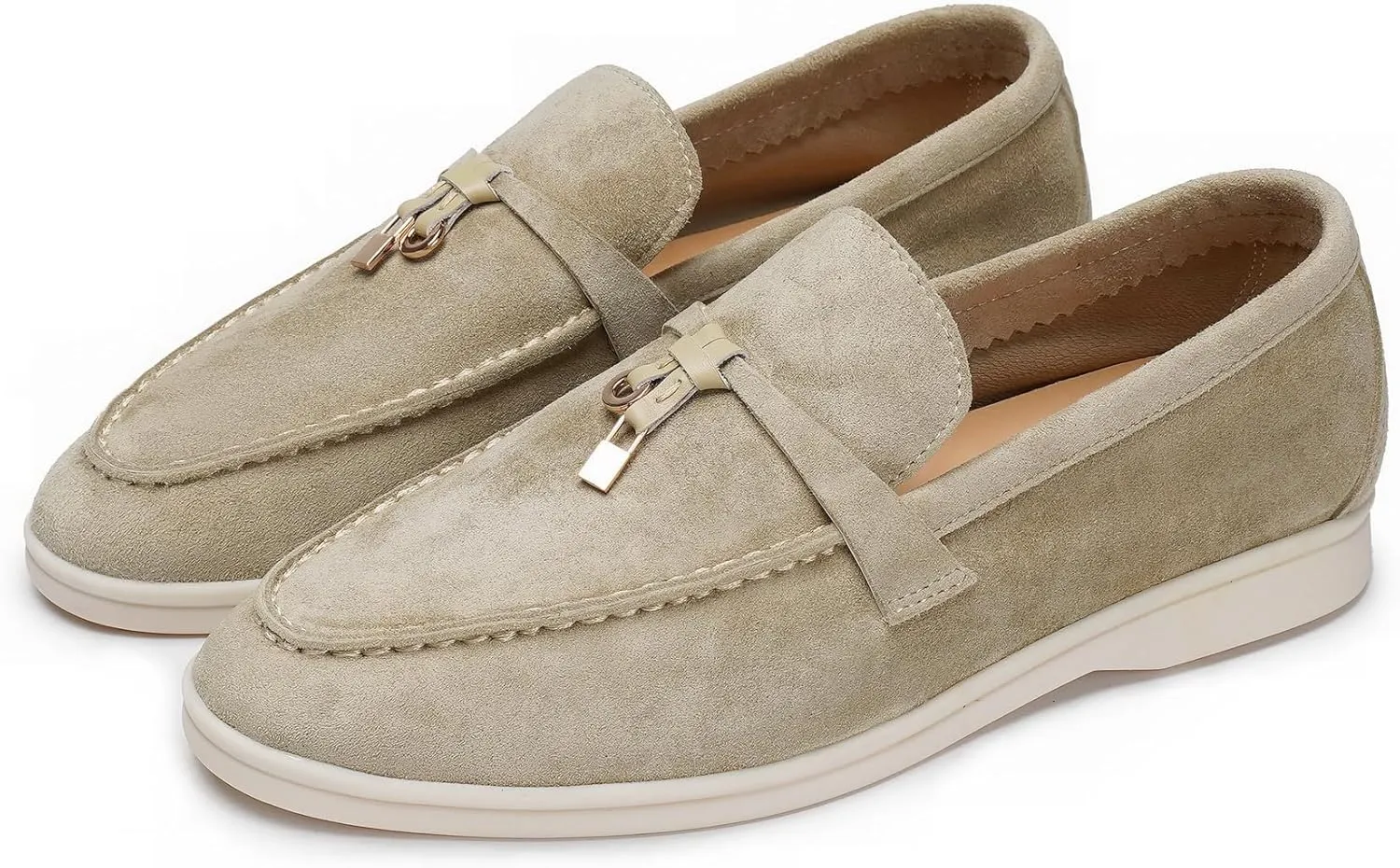 Slip-On Penny Loafers for Women, Suede Upper with Genuine Leather Lining Comfort Casual Dressy Walking Shoes