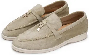Slip-On Penny Loafers for Women, Suede Upper with Genuine Leather Lining Comfort Casual Dressy Walking Shoes