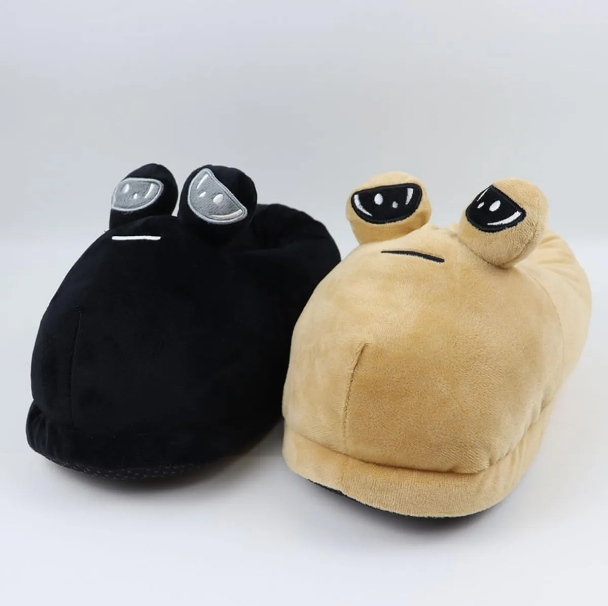 Slippers Alien Sad Pou Plush Doll Animal Fluffy Slippers for Children Adults Women Funny Winter