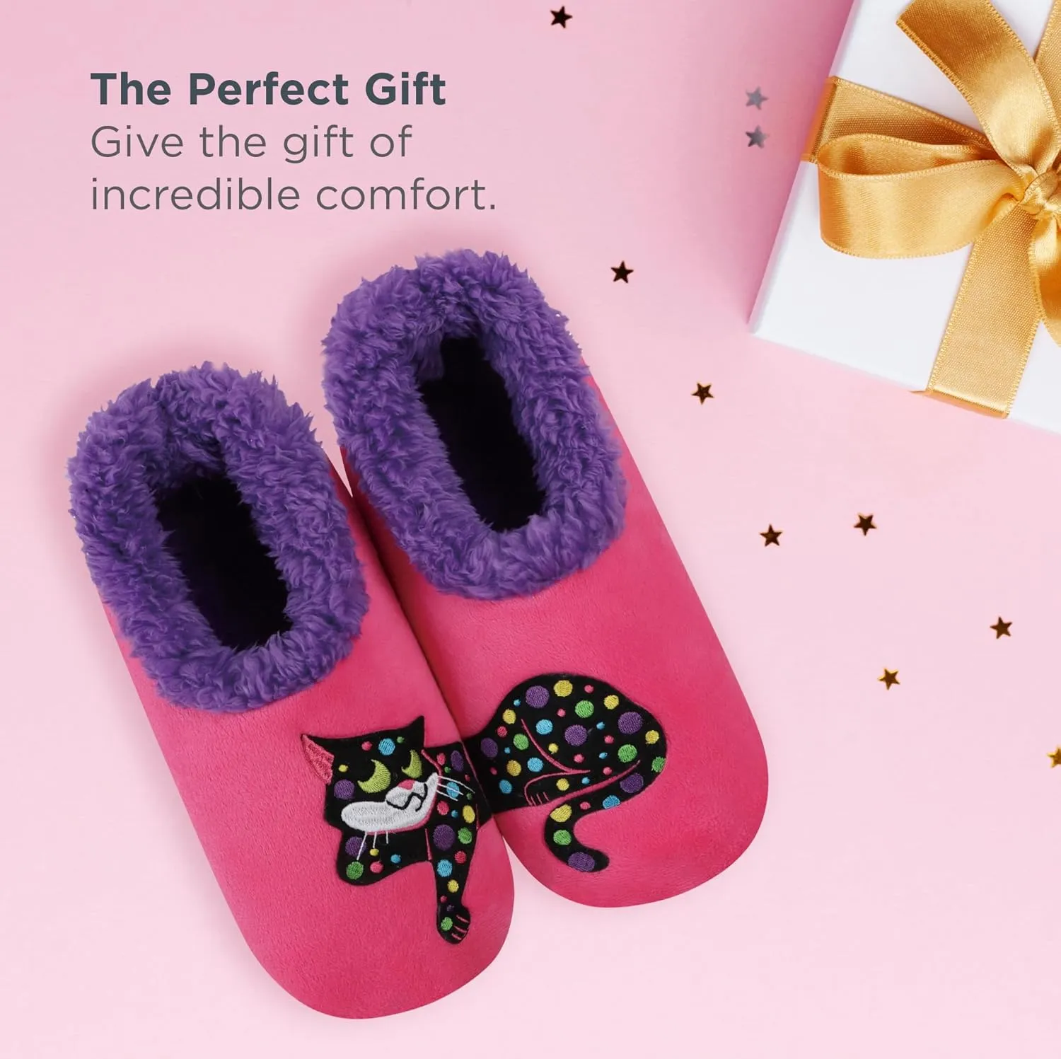 Snoozies Pairable Slipper Socks - Funny House Slippers for Women, Non-Slip Fuzzy Slipper Socks