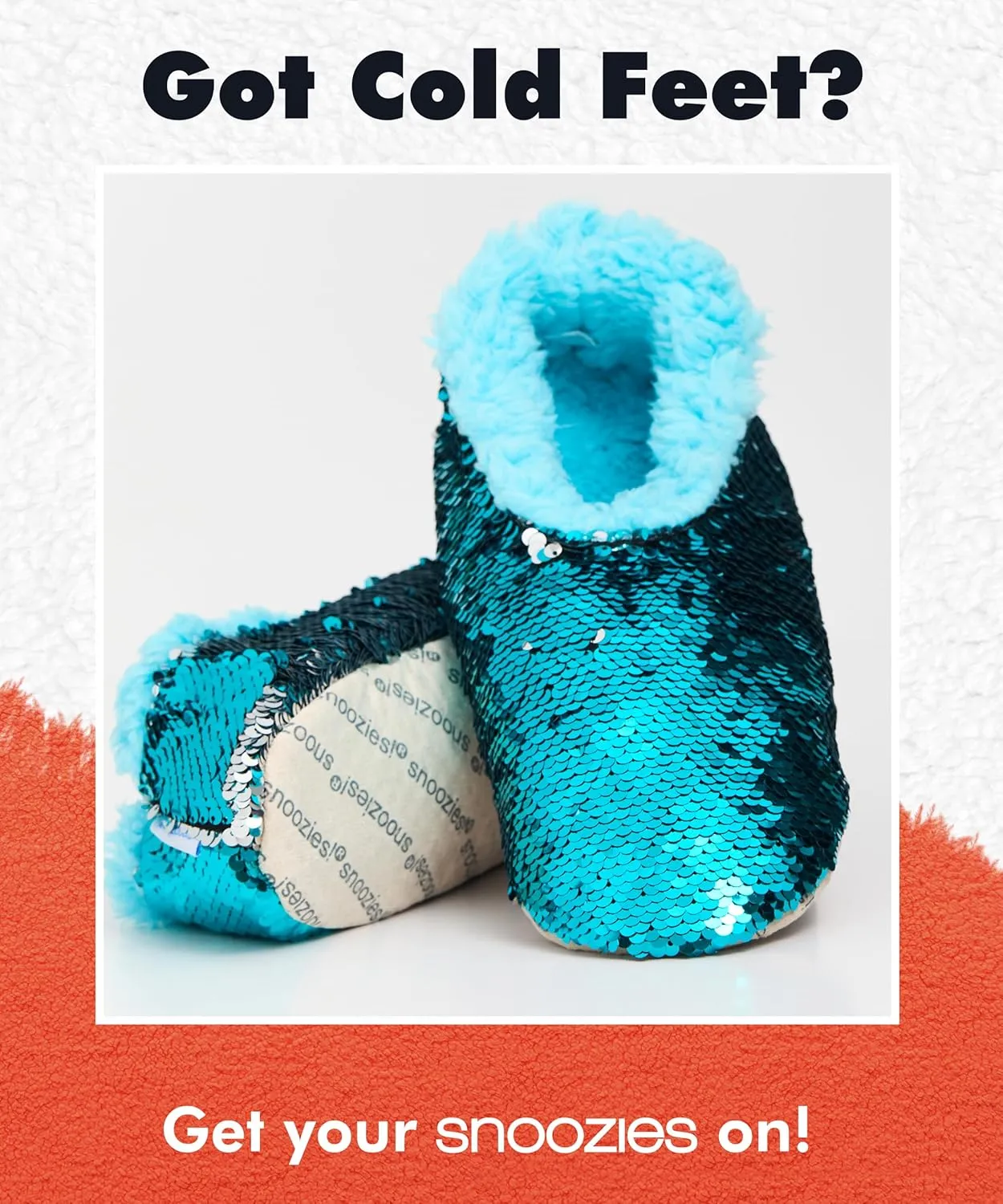 Snoozies Sequin Slippers for Women - Fancy Glitters, Comfy and Cozy Sparkly Non-Slip Womens Slippers Socks