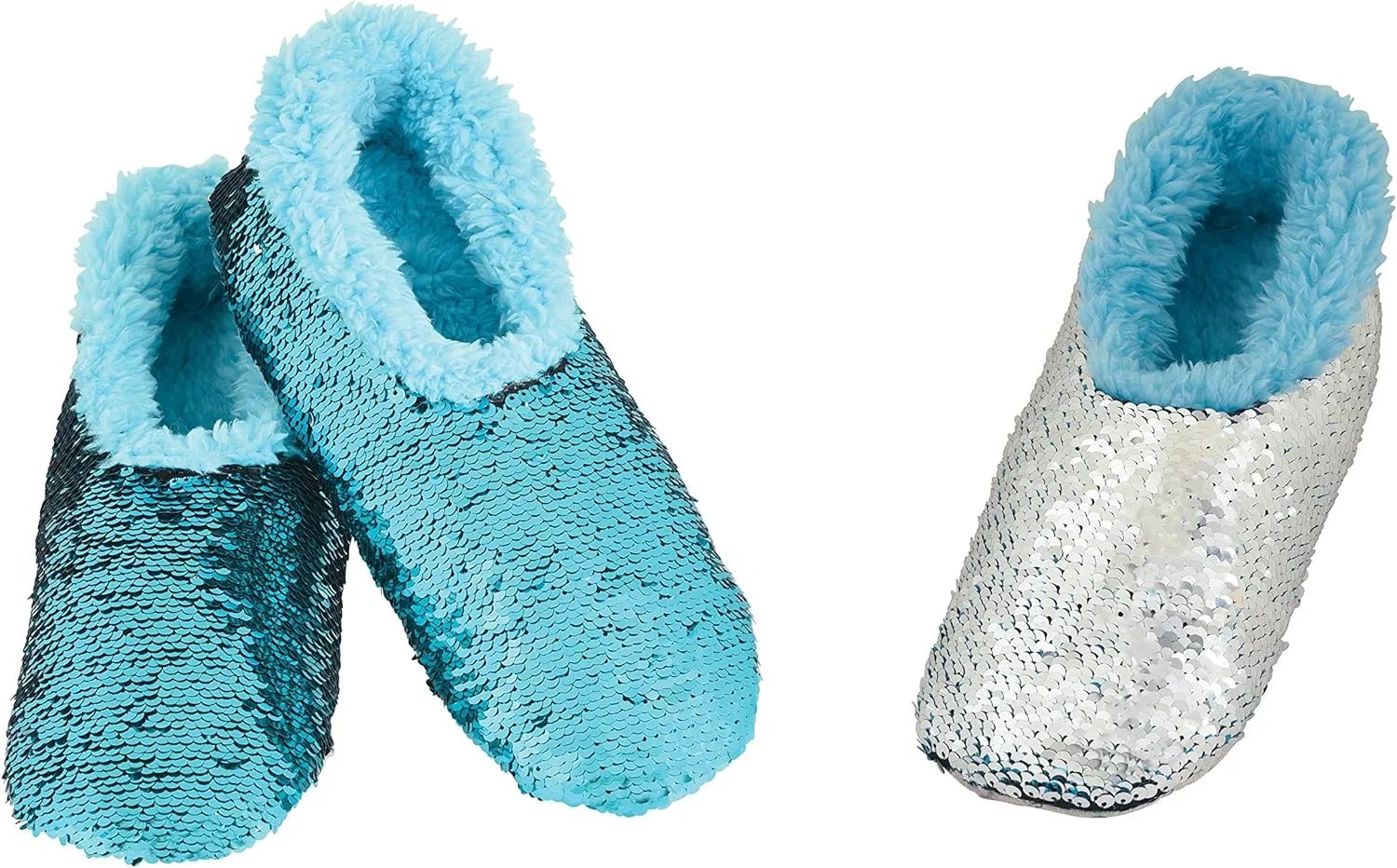 Snoozies Sequin Slippers for Women - Fancy Glitters, Comfy and Cozy Sparkly Non-Slip Womens Slippers Socks