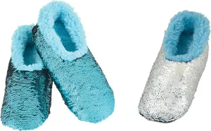 Snoozies Sequin Slippers for Women - Fancy Glitters, Comfy and Cozy Sparkly Non-Slip Womens Slippers Socks