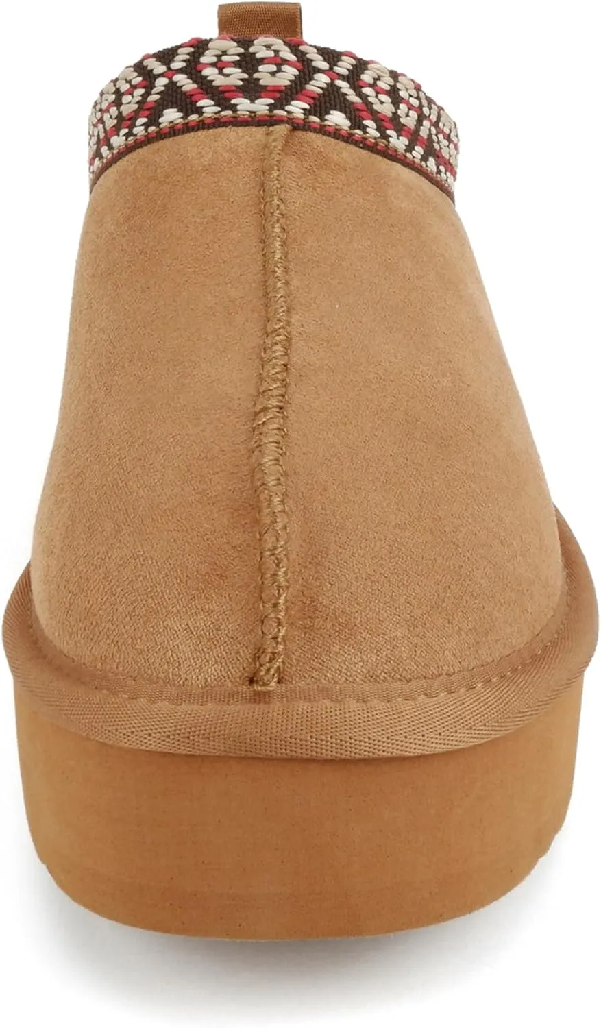 Soda “Eagle” ~ Women Round Toe Slip-On Flatform Lug Sole Sherpa-lined Slipper with Stitch Details
