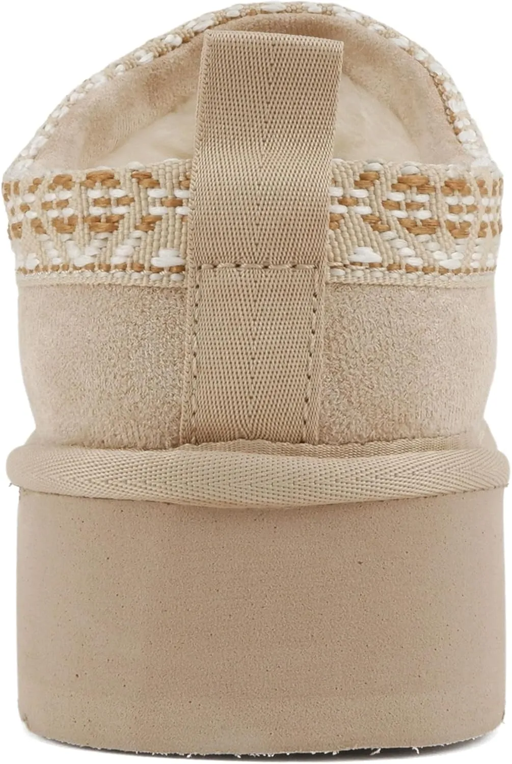 Soda “Eagle” ~ Women Round Toe Slip-On Flatform Lug Sole Sherpa-lined Slipper with Stitch Details