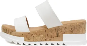 Soda Poppin ~ Slip On Flatform with Inmitation Cork Bottom and Double Straps