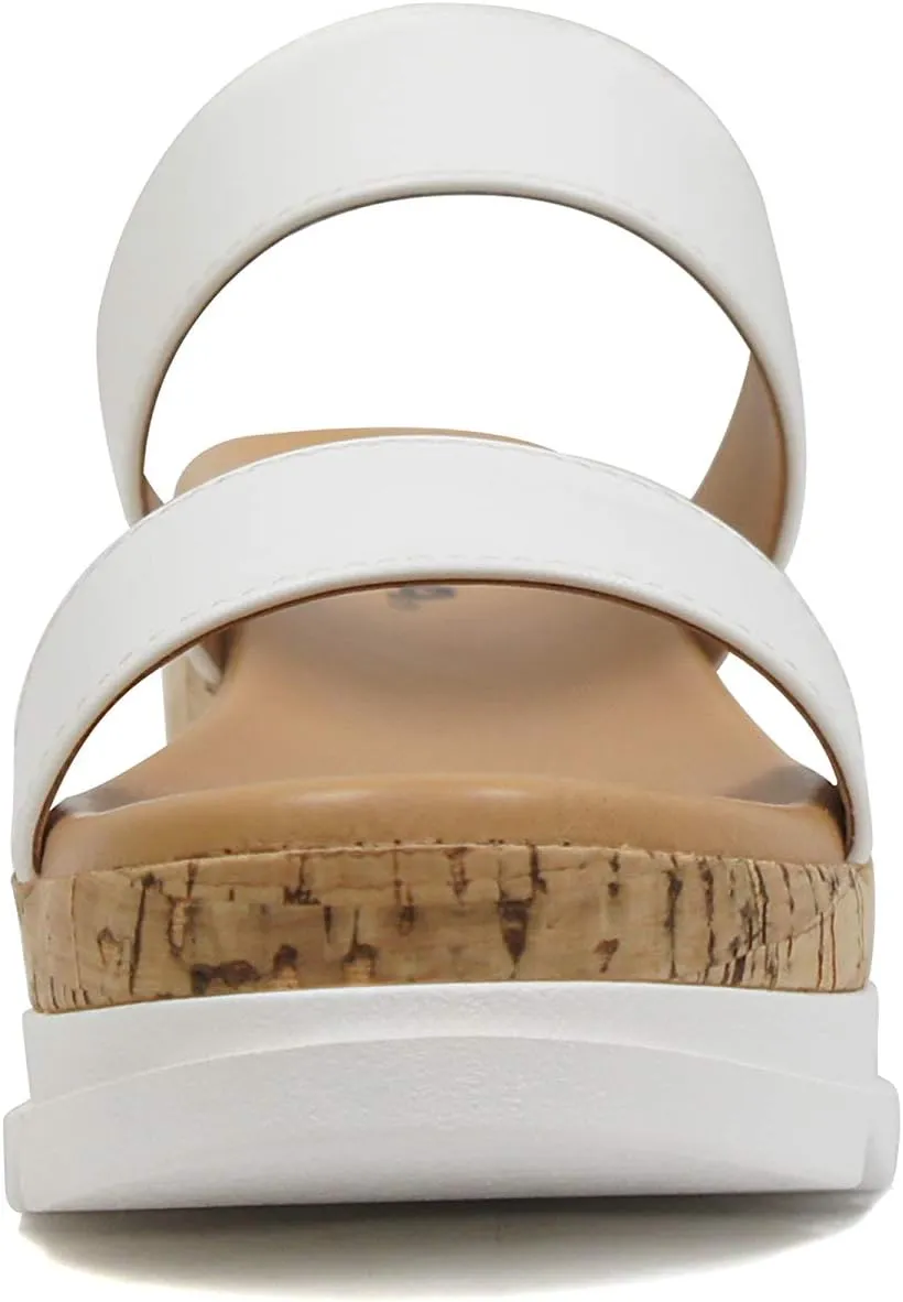 Soda Poppin ~ Slip On Flatform with Inmitation Cork Bottom and Double Straps