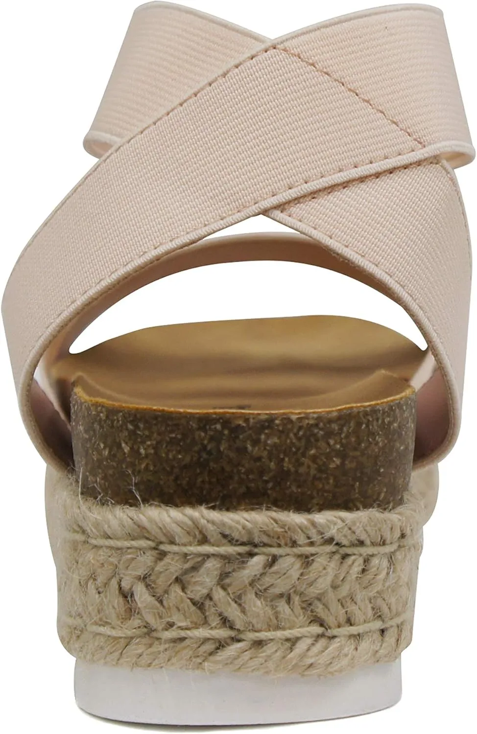 Soda Spring ~ Slip On Espadrille Platform Wedge Sandals with elastic ankle strap