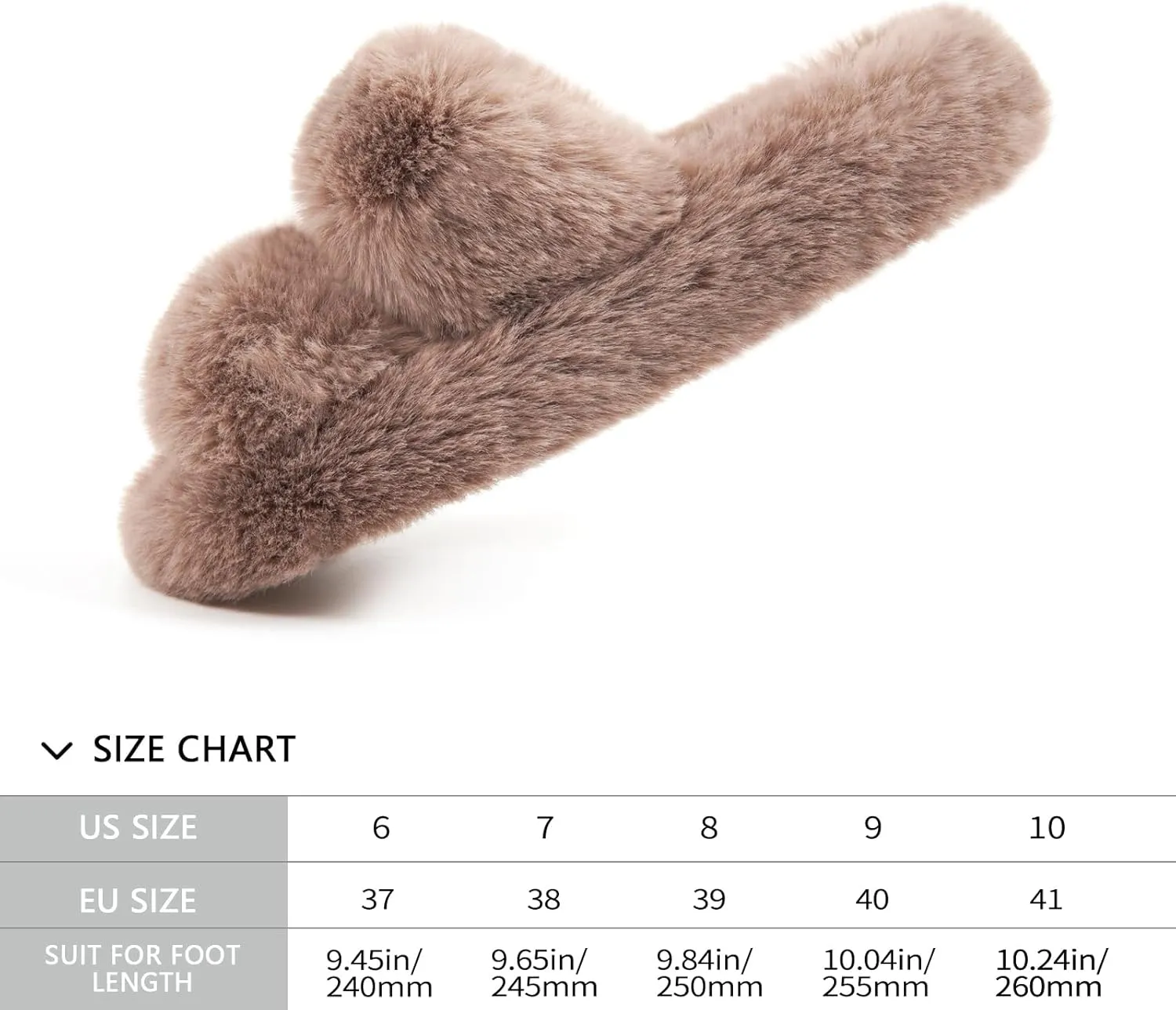 SOULROSE Women's Slippers Open Toe Memory Foam House Slippers for Women Fuzzy Furry Comfy Faux Fur Bedroom Platform Indoor Outdoor Slide Shoes with Anti-Slip Sole Womens Gift Slippers