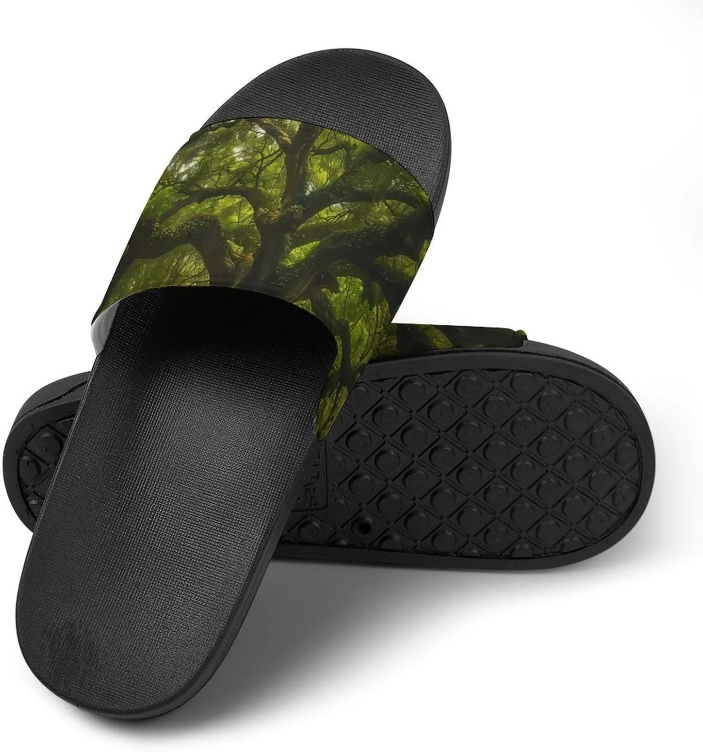 South Carolina Angel Oak Tree Slippers for Women Men Anti-Slip Shower Slides Open Toe Slippers for Home Outdoor Beach