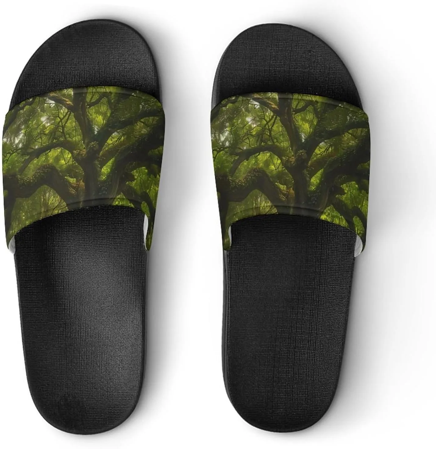 South Carolina Angel Oak Tree Slippers for Women Men Anti-Slip Shower Slides Open Toe Slippers for Home Outdoor Beach