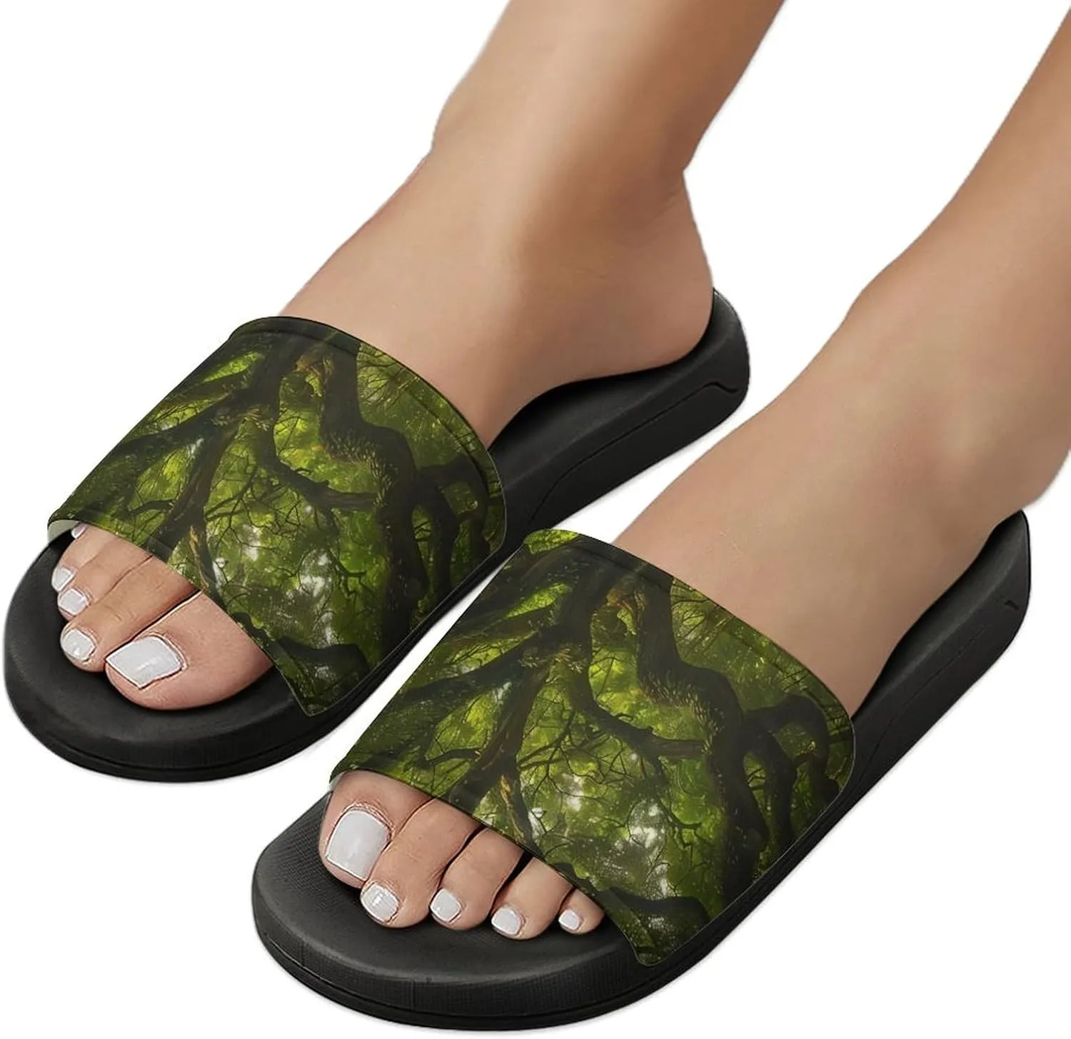 South Carolina Angel Oak Tree Slippers for Women Men Anti-Slip Shower Slides Open Toe Slippers for Home Outdoor Beach