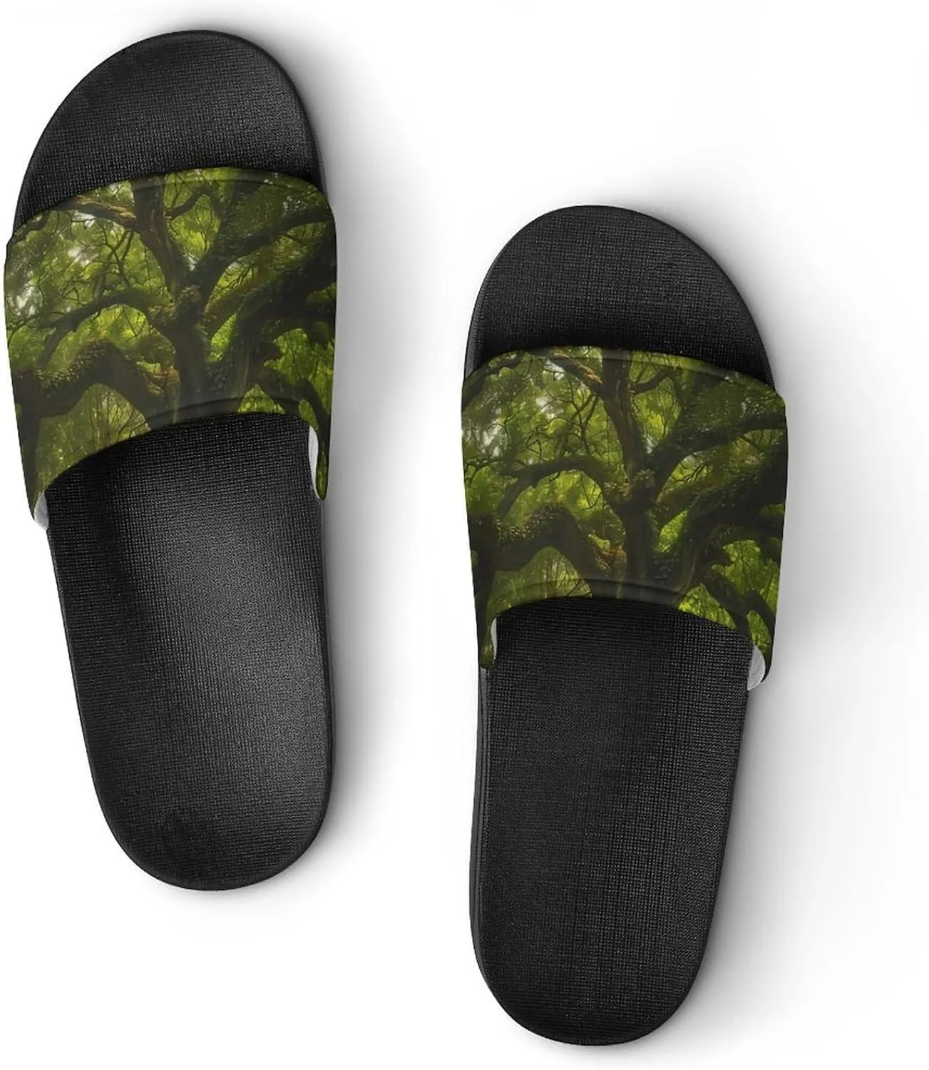 South Carolina Angel Oak Tree Slippers for Women Men Anti-Slip Shower Slides Open Toe Slippers for Home Outdoor Beach