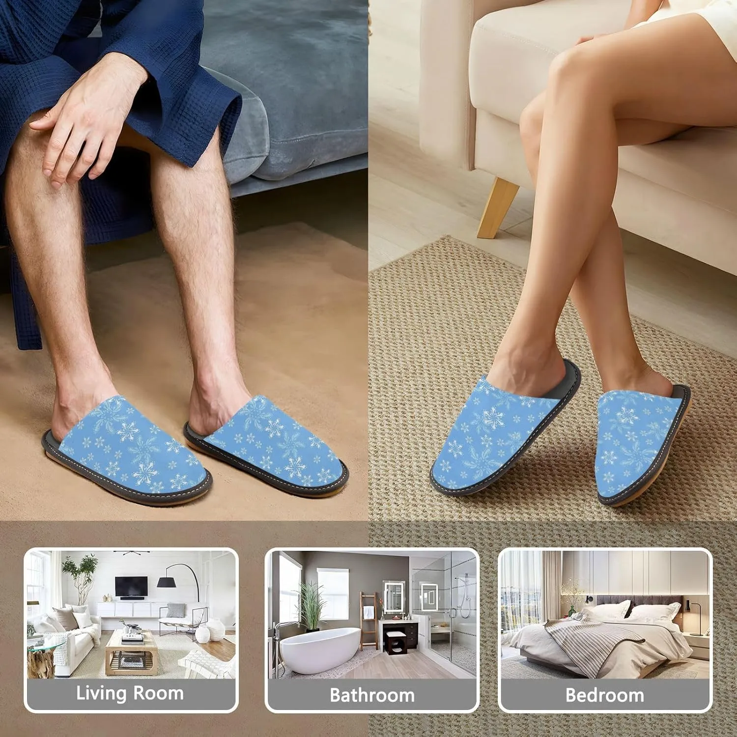 Spa Slippers Indoor House Fuzzy Slippers Soft Memory Foam Non-Slip Home Slipper Winter Shoes For Bedroom Hotel Travel 4-11