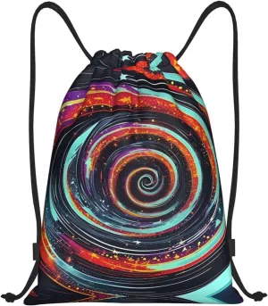 Space Spiral Cosmic Durable Gym Drawstring Bag Backpack, Perfect for Sports, Travel - Lightweight and Adjustable!