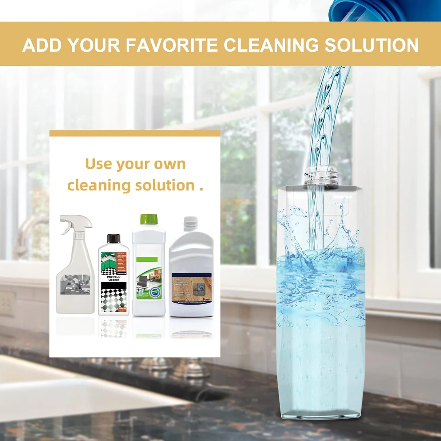 Spray Mop for Floor Cleaning - Microfiber Wet Floor Mop with 3 Washable Pads and Refillable Bottle, Flat Mop with Sprayer for Kitchen Wood Hardwood Laminate Tile Floors Dust Cleaning