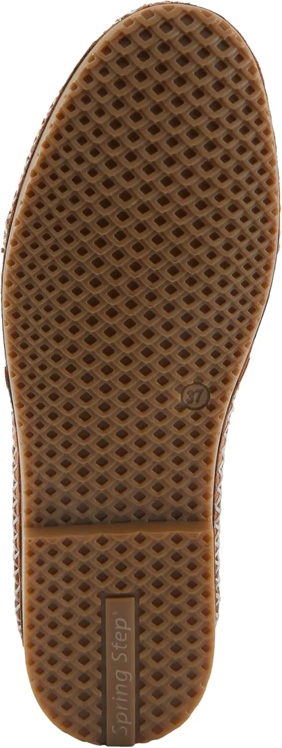Spring Step Women's Ingrid Slip-On Premium Leather Loafers - Laser Cutout Design, Elastic Goring, Lightweight Flat Sole