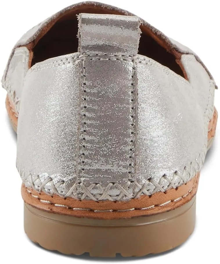 Spring Step Women's Ingrid Slip-On Premium Leather Loafers - Laser Cutout Design, Elastic Goring, Lightweight Flat Sole