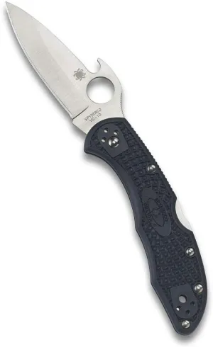 Spyderco Delica 4 Lightweight Signature Knife with 2.90" Saber-Ground Steel Blade and Emerson Opener - PlainEdge - C11PGYW