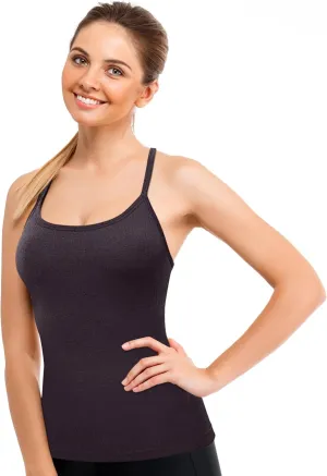Stan Athletics- Women's Tank Top, Gym Tops for Women, Workout Top with Built-in Bra for Women Ladies Yoga Tops Women Summer Top (Racerback Tank Top, Large, Dark Purple)