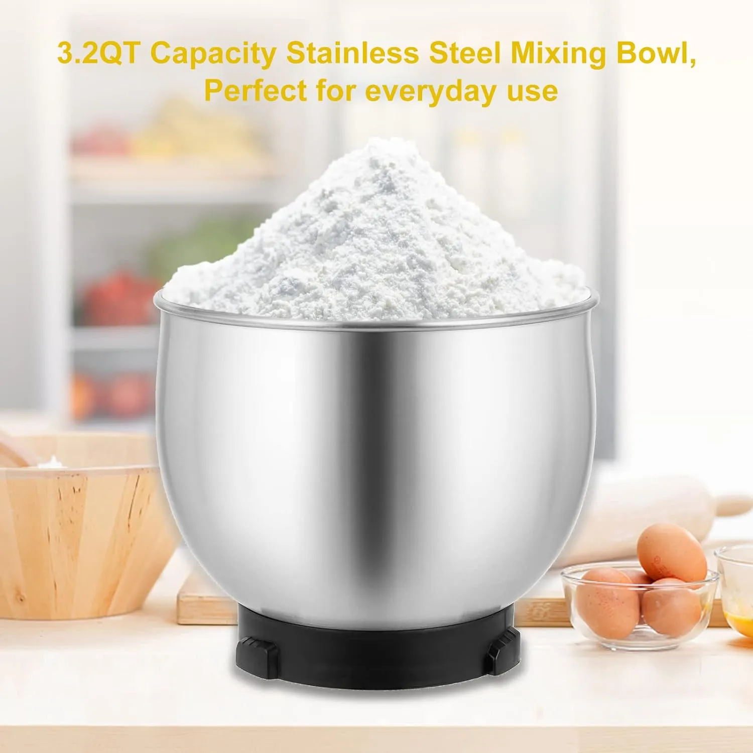 Stand Mixer, Kitchen in the box 3.2Qt Small Electric Food Mixer,6 Speeds Portable Lightweight Kitchen Mixer for Daily Use with Egg Whisk,Dough Hook,Flat Beater (Purple) (Renewed)