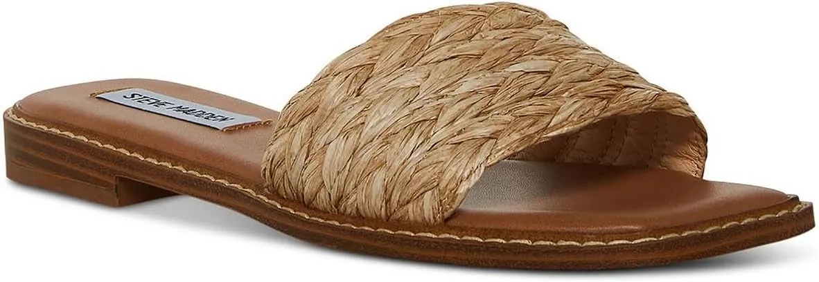 Steve Madden Womens Sandra Woven Slip On Slide Sandals