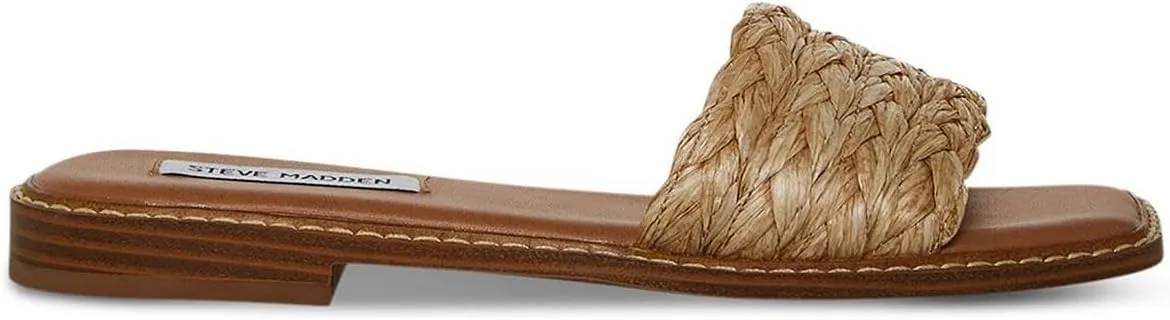 Steve Madden Womens Sandra Woven Slip On Slide Sandals