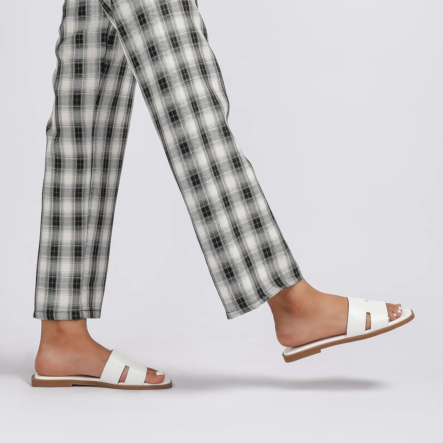 Stratuxx Kaze Women's Flat Sandals Fashion Slip on Open Toe Slides for Women Summer Dressy Size 5-11