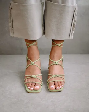 suede sandals - paloma - mint