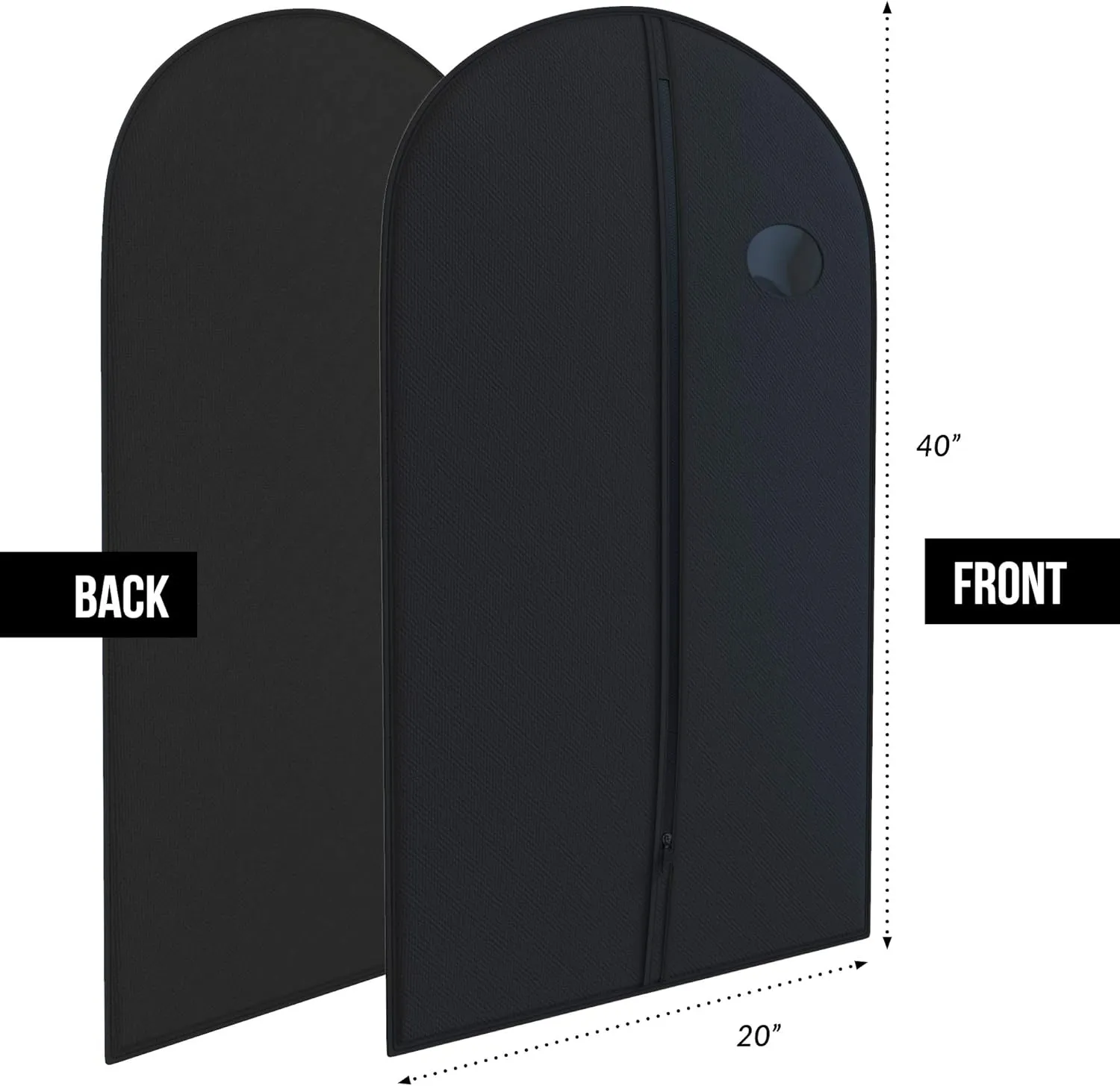 Suit Garment Travel Bags -Lightweight -40" x 24" -Men's Collection by Your Bags (Black)