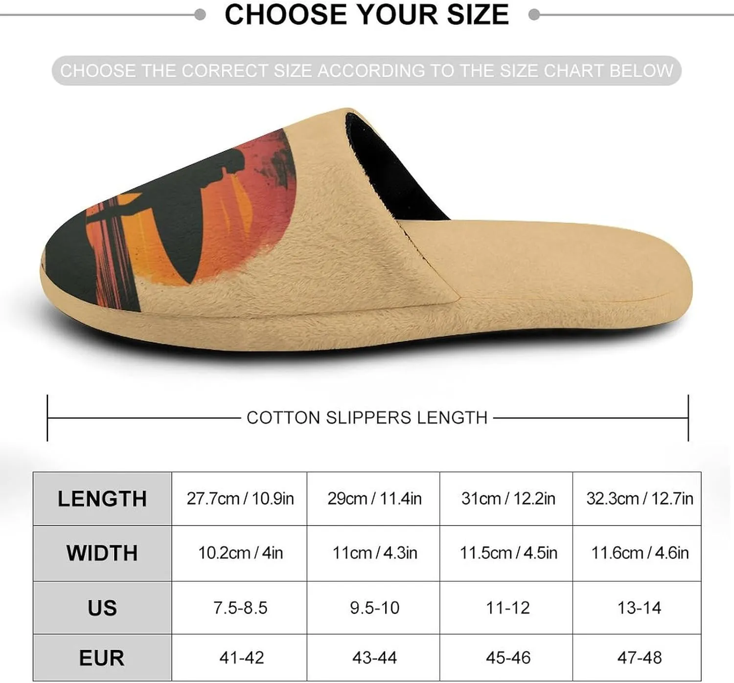 Sunset Beach Surfing Men's Slipper Non Slip Comfortable Winter Warm Home Shoes Indoor Slippers