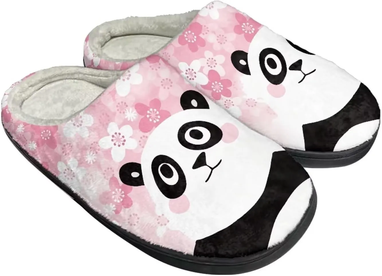 Suobstales Fuzzy Slipper for Women, Cute Warm Cozy Clog Slipper Open Back House Shoes, Anti-Slip Cushion Bedroom Slipper