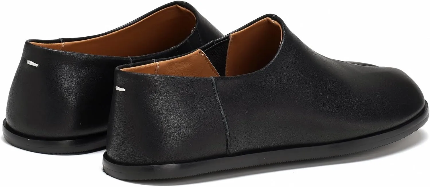 Tabi Shoes Women Flats Leather Slip on Walking Wide Split Toe Babouche Barefoot Moccasins Slipper