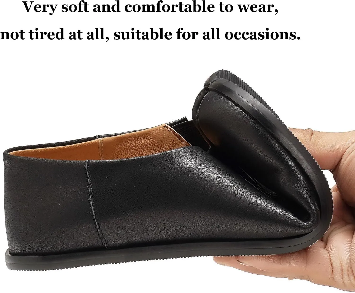 Tabi Shoes Women Flats Leather Slip on Walking Wide Split Toe Babouche Barefoot Moccasins Slipper