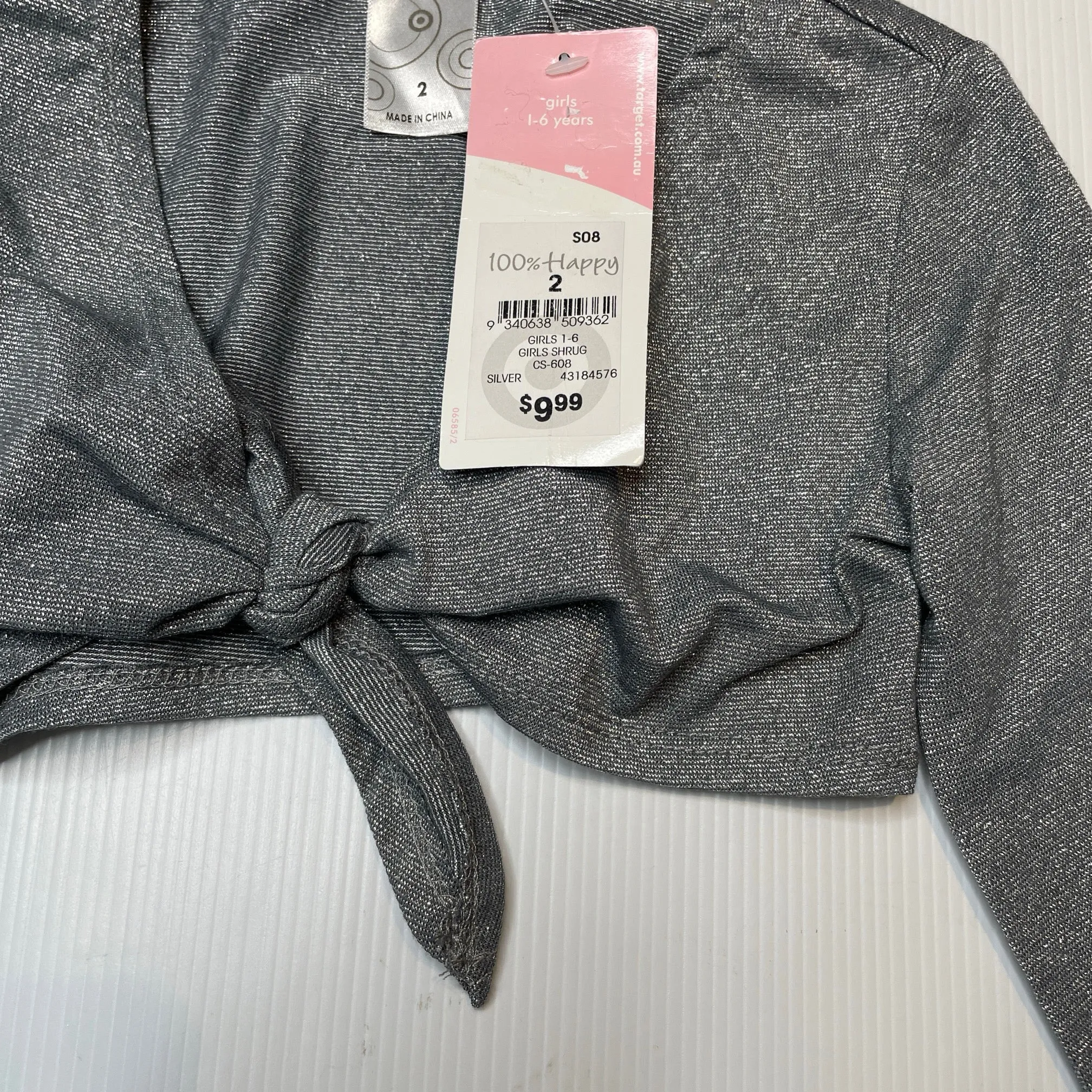 Target lightweight metallic shrug top, size 2, BNWT