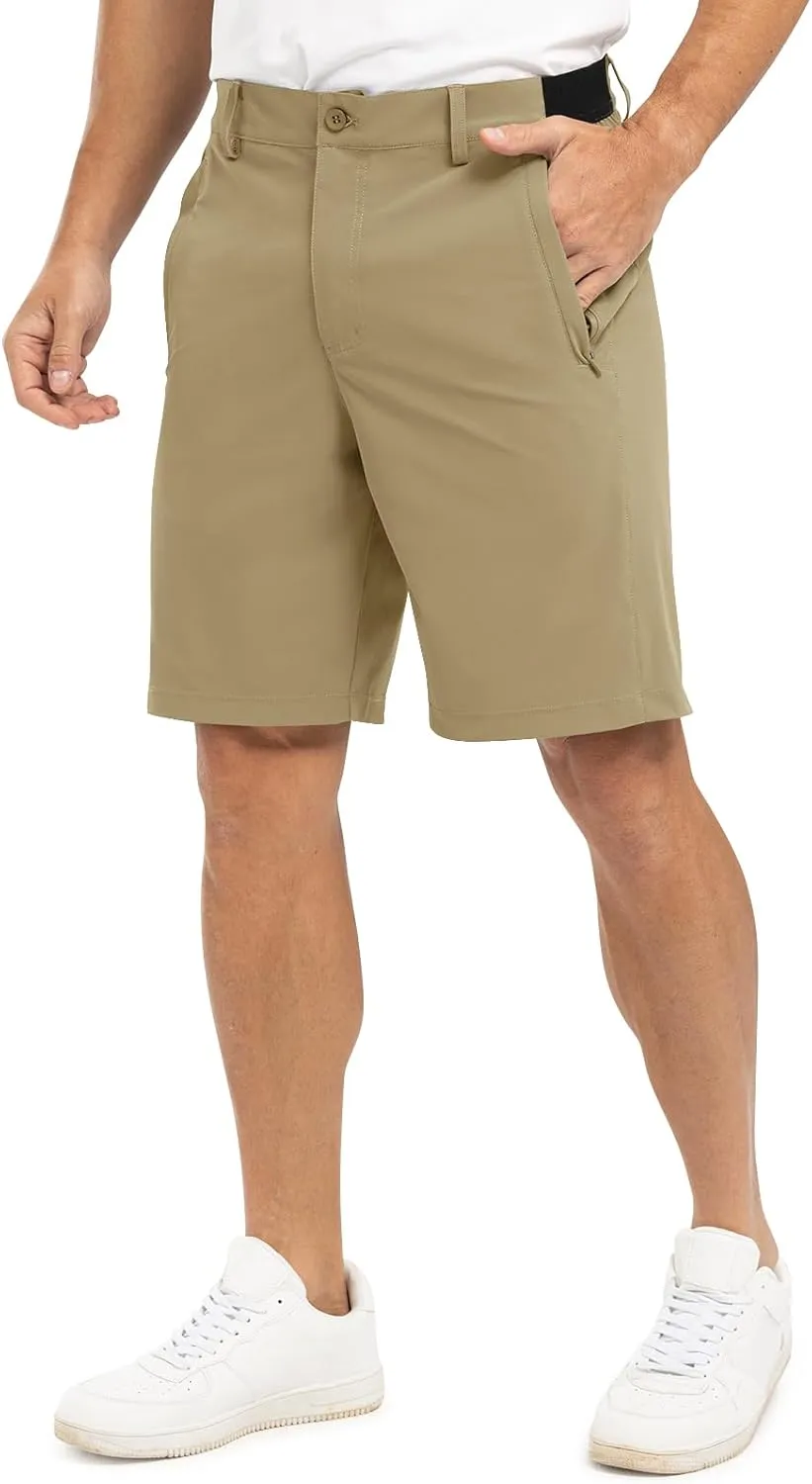 TBMPOY Men's 9" Golf Shorts Quick Dry Casual Shorts Dress Shorts Flat Front Stretch Lightweight for Work Business Travel