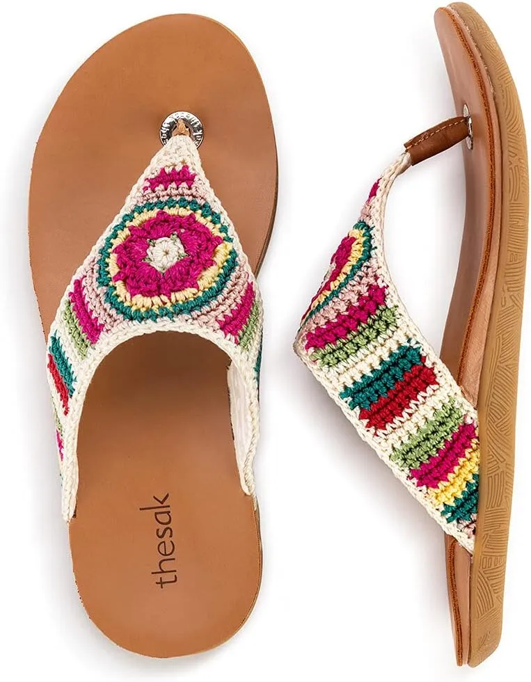 The Sak Shana Thong Sandal in Crochet, Slip On Entry