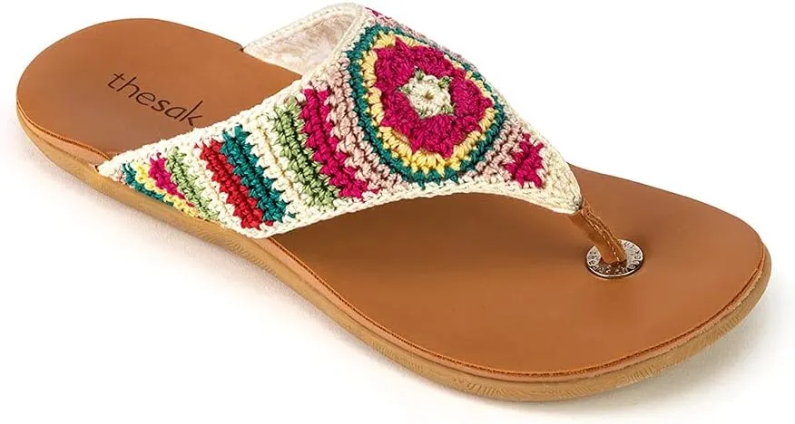 The Sak Shana Thong Sandal in Crochet, Slip On Entry