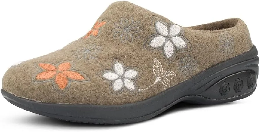 Therafit Angela Women's Arch Support Wool Clog Slip-On, Slipper - comfort, protection and relief from arch pain, heel pain, plantar fasciitis, pronation and other foot pain symptoms