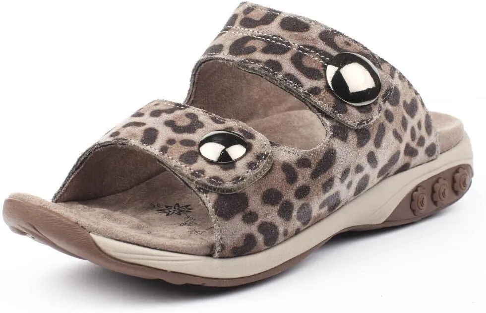 Therafit Eva Women's Leather Adjustable Strap Slip On Sandal - Special Edition - for Plantar Fasciitis/Foot Pain