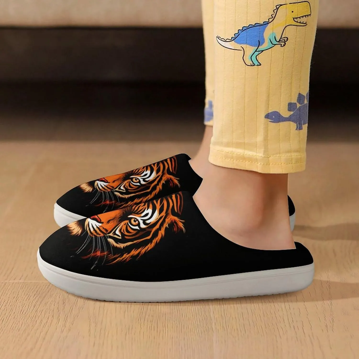 Tiger Kids Slippers for Girls Boys Winter Warm Plush Slip On House Slippers for Indoor Outdoor