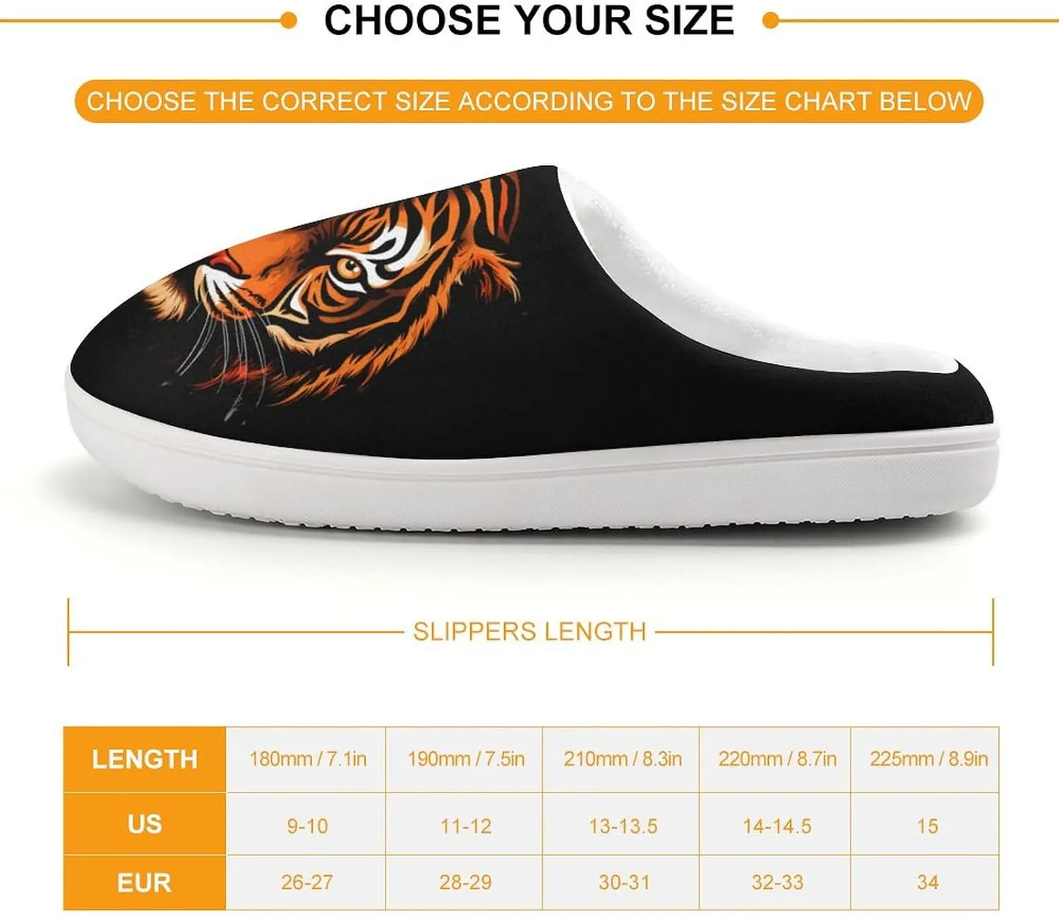 Tiger Kids Slippers for Girls Boys Winter Warm Plush Slip On House Slippers for Indoor Outdoor