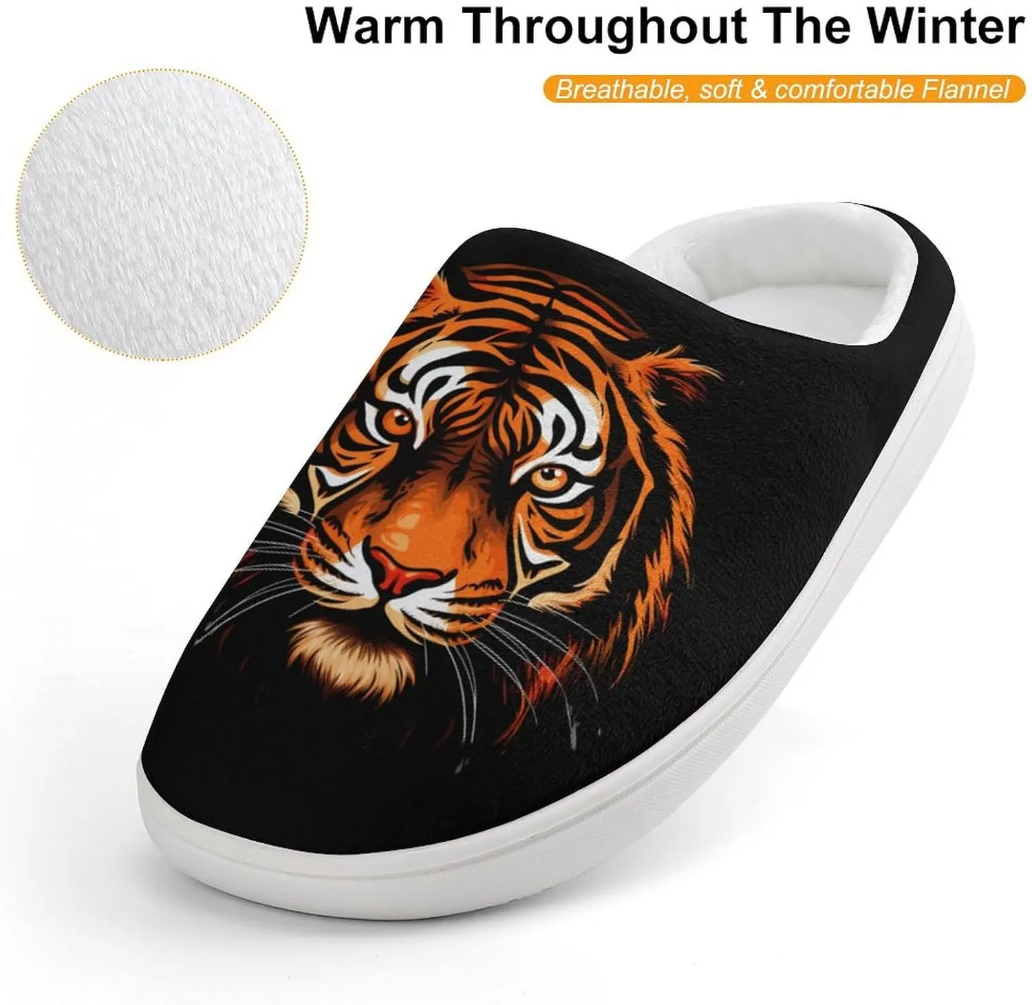 Tiger Kids Slippers for Girls Boys Winter Warm Plush Slip On House Slippers for Indoor Outdoor