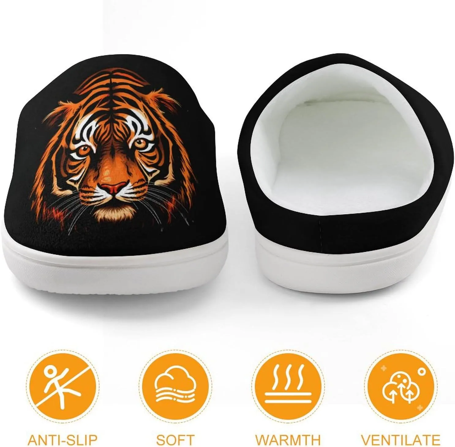 Tiger Kids Slippers for Girls Boys Winter Warm Plush Slip On House Slippers for Indoor Outdoor