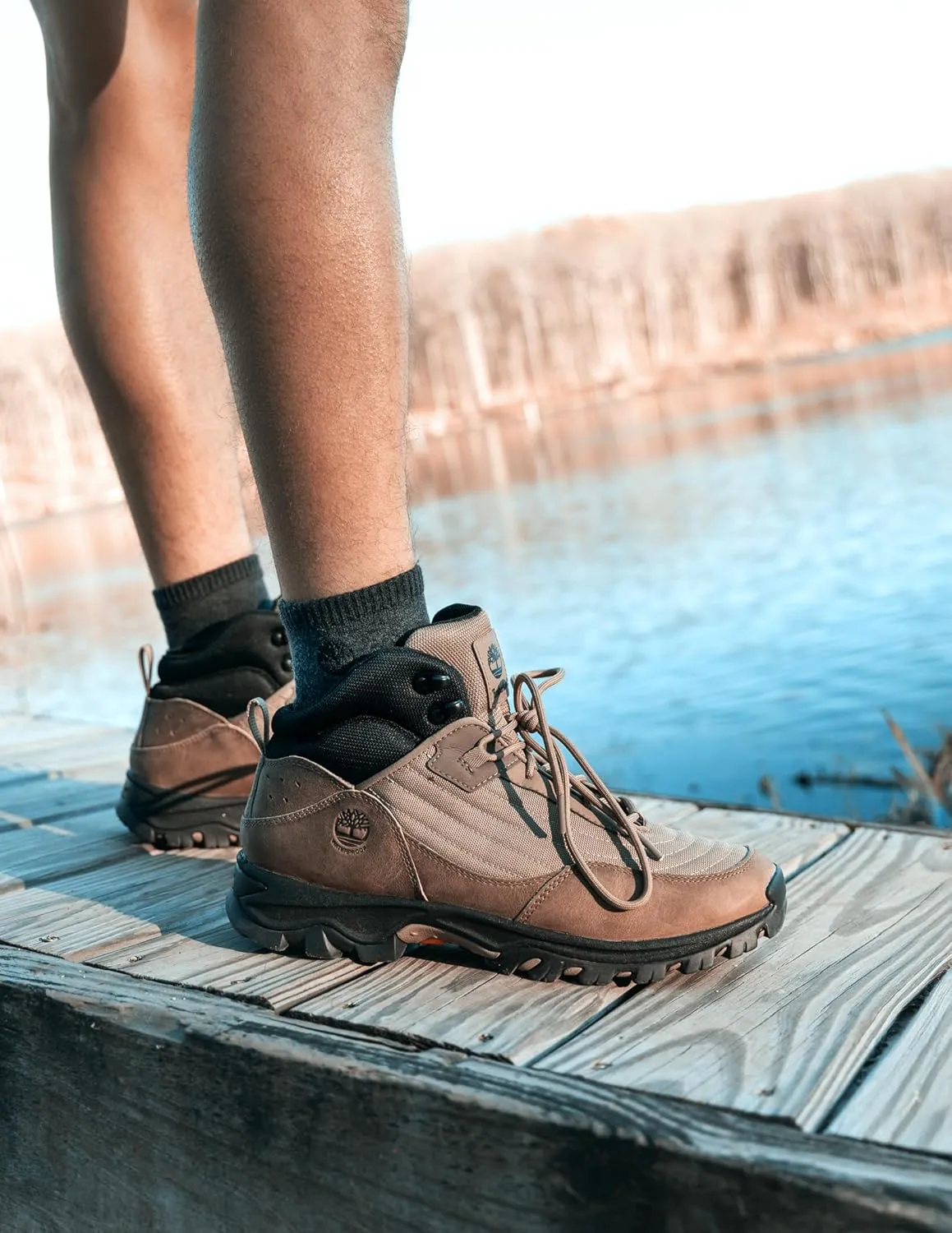 Timberland Men's Hiking, Wool, Winter, Cushioned Low Cut Quarter Socks with Arch Support